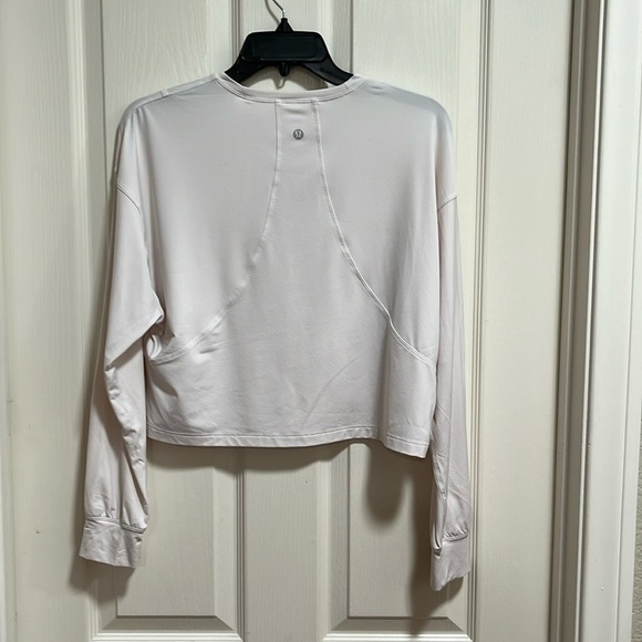 Lulu Lemon Abrasion Resistant Training Long Sleeve Shirt Cropped White Size M-L - Picture 5 of 7